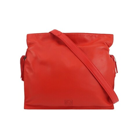 Loewe Flamenco中號羊皮純色壓紋Logo繩結設計斜挎包單肩包