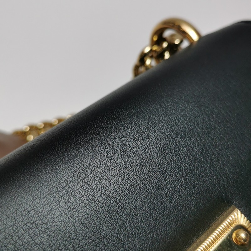 Gucci Padlock小號牛皮老花拼皮鎖釦單肩包-15