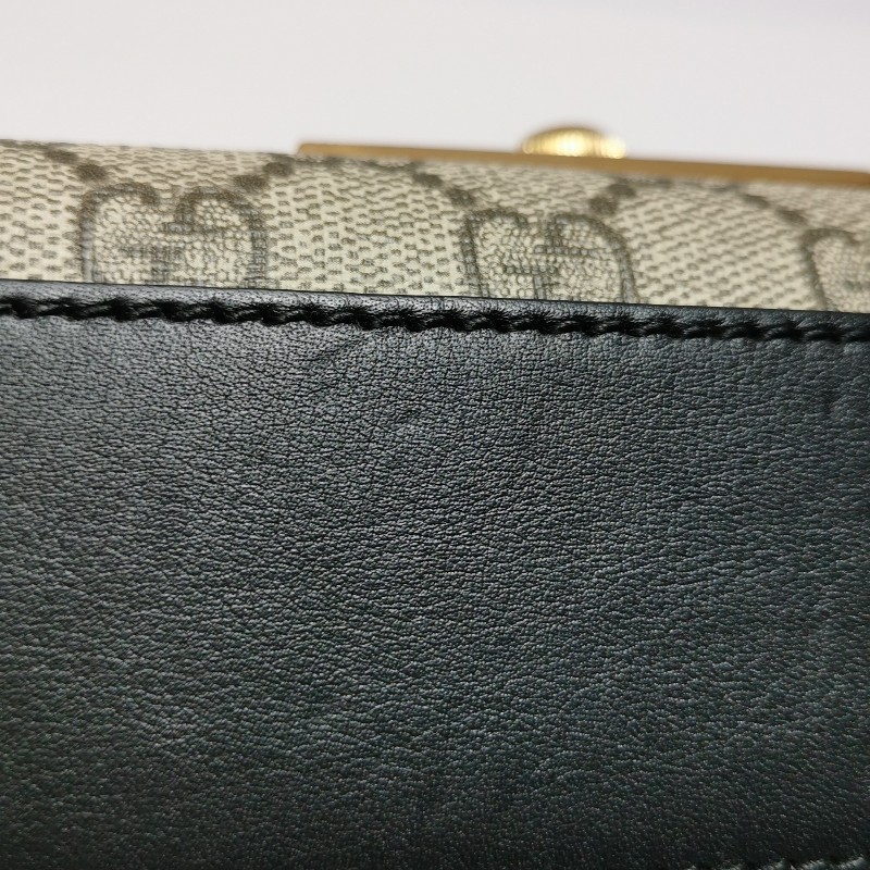 Gucci Padlock小號牛皮老花拼皮鎖釦單肩包-16