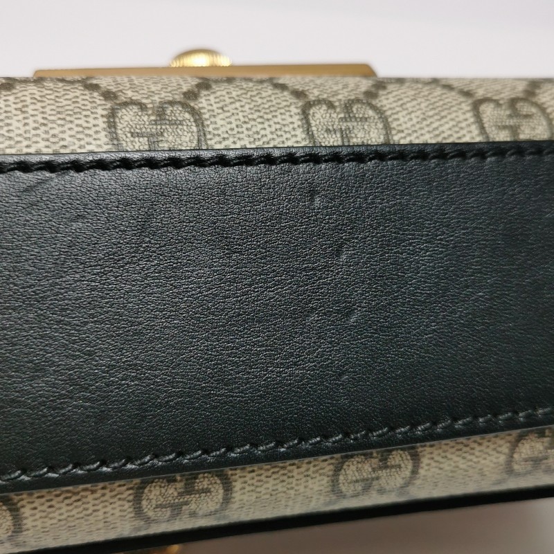 Gucci Padlock小號牛皮老花拼皮鎖釦單肩包-19