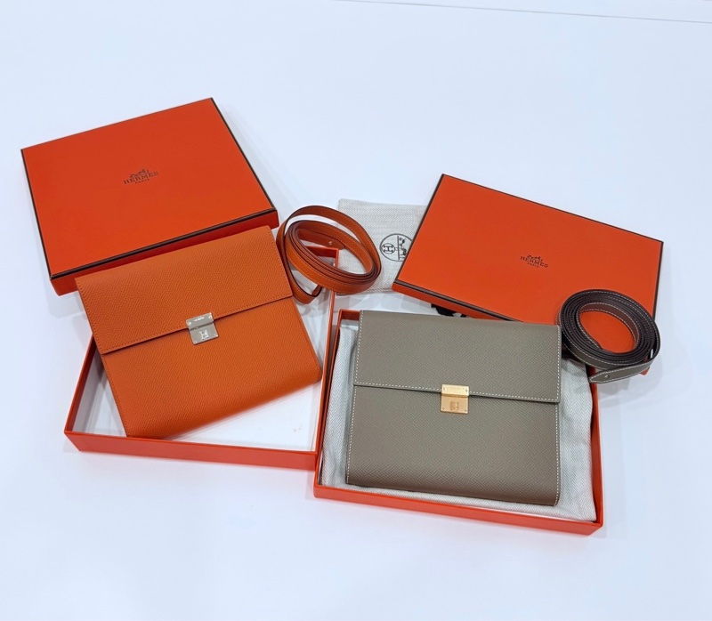 HERMES 愛馬仕 clic 16 大象灰 金扣 斜背包 肩背包 側背包 手拿包-2