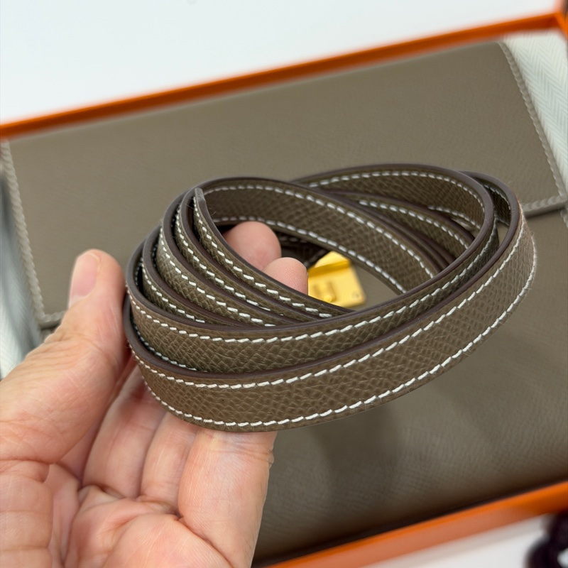 HERMES 愛馬仕 clic 16 大象灰 金扣 斜背包 肩背包 側背包 手拿包-22