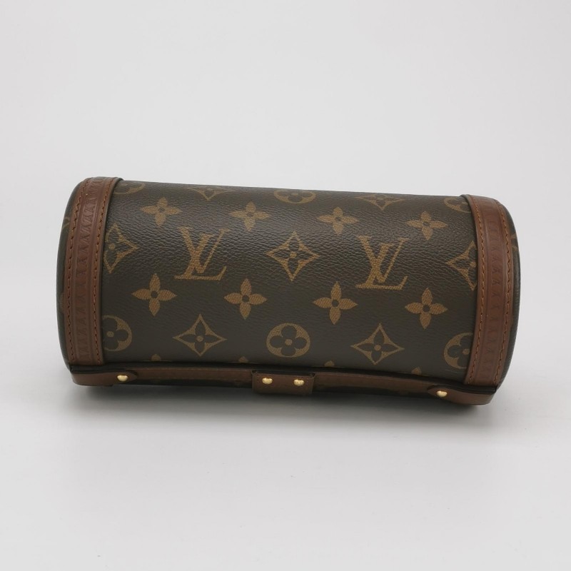 Louis Vuitton (LV)Papillon Trunk牛皮老花S-lock鎖釦圓筒包斜挎包單肩包晶片款-5
