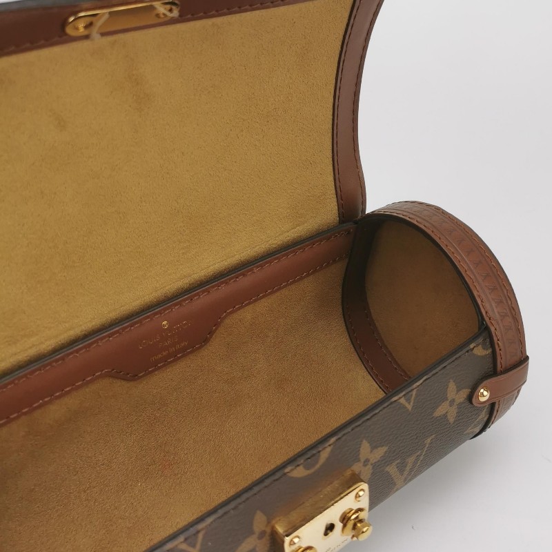 Louis Vuitton (LV)Papillon Trunk牛皮老花S-lock鎖釦圓筒包斜挎包單肩包晶片款-6