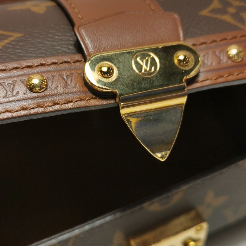 Louis Vuitton (LV)Papillon Trunk牛皮老花S-lock鎖釦圓筒包斜挎包單肩包晶片款-12