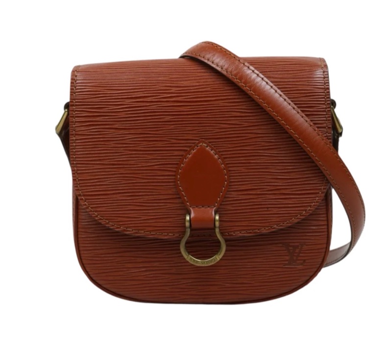「JL精品代購」LV 焦糖色水波紋馬鞍包-0