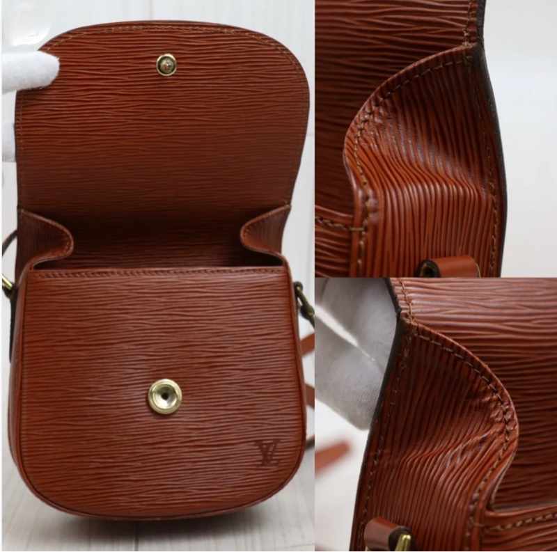 「JL精品代購」LV 焦糖色水波紋馬鞍包-7