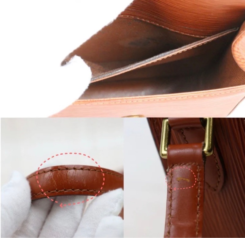 「JL精品代購」LV 焦糖色水波紋馬鞍包-8