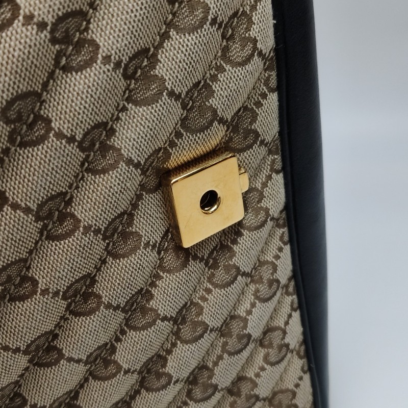 Gucci GG Marmont牛皮帆布GG老花雙G標誌口蓋包單肩包-10