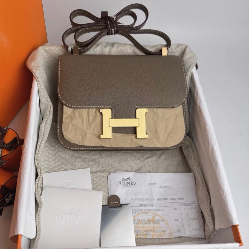 有購證🩷  愛馬仕Constance 24 大象灰 金扣 Epsom皮 U刻 全套-0