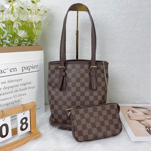 「JL精品代購」9新 LV 棋盤格 水桶包 附小包