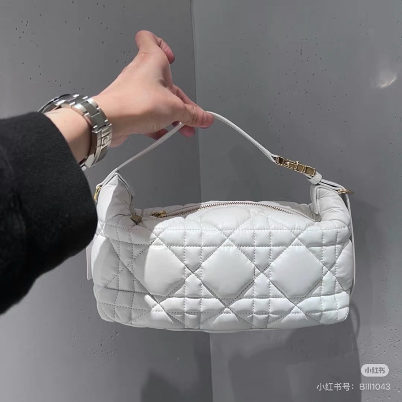 Dior • Travel Nomad 騰格紋 白色銀釦牛皮飯盒包 中號-2