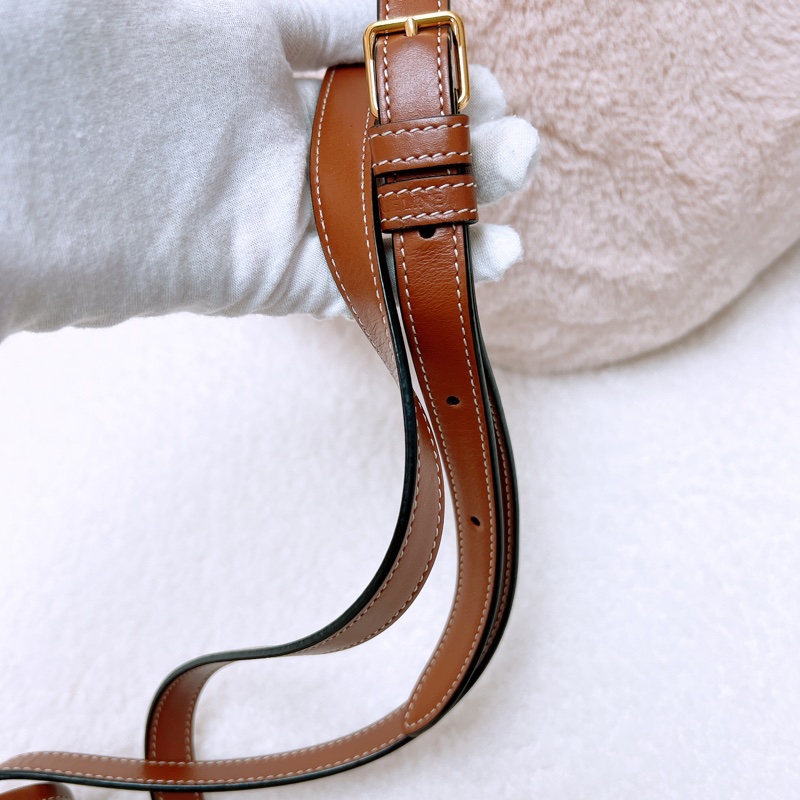 Celine folco 中號白色老花馬鞍包-9