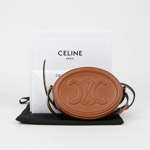 CELINE Triope 橢圓形脈衝斜背包 10I703DPQ