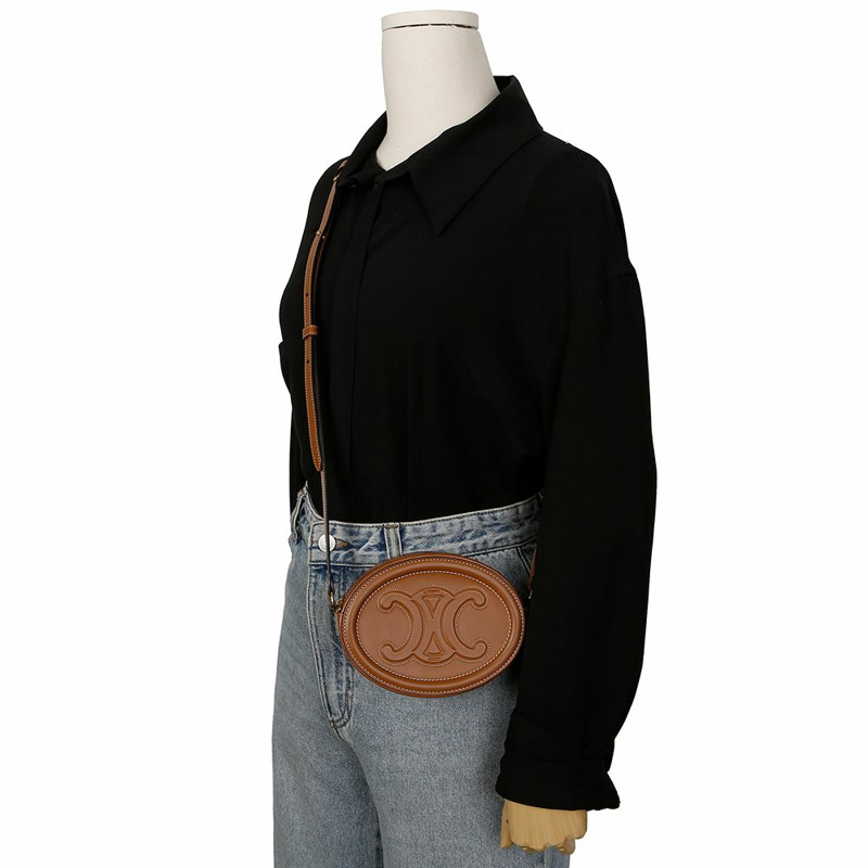 CELINE Triope 橢圓形脈衝斜背包 10I703DPQ-10