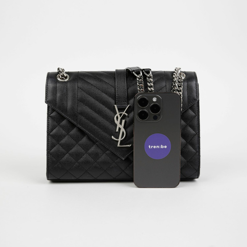 SAINT LAURENT 信封式中型鏈條單肩斜背包 487206-10