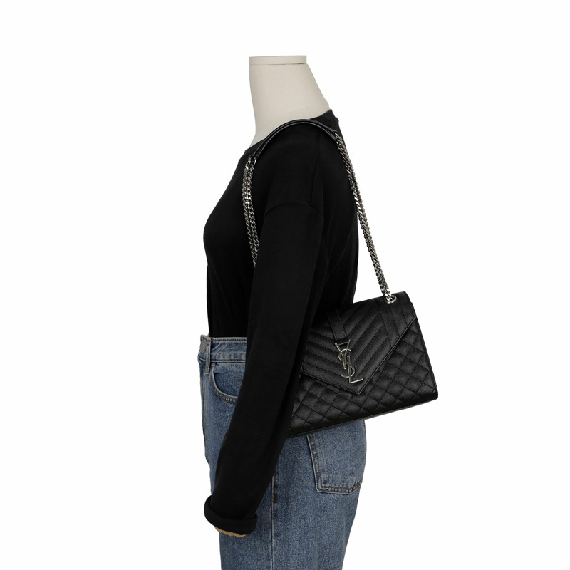 SAINT LAURENT 信封式中型鏈條單肩斜背包 487206-14