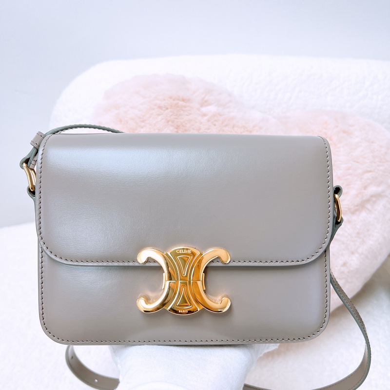 Celine triomphe teen 灰色凱旋門郵差包-0