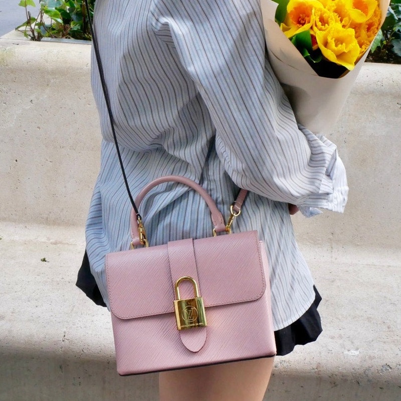 路易威登(Louis Vuitton)Locky BB 玫瑰粉色Epi皮革手提包-9