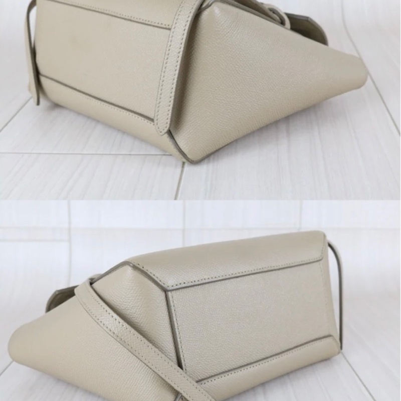 「JL精品代購」98新 CELINE Belt nano 奶茶色鯰魚包-5