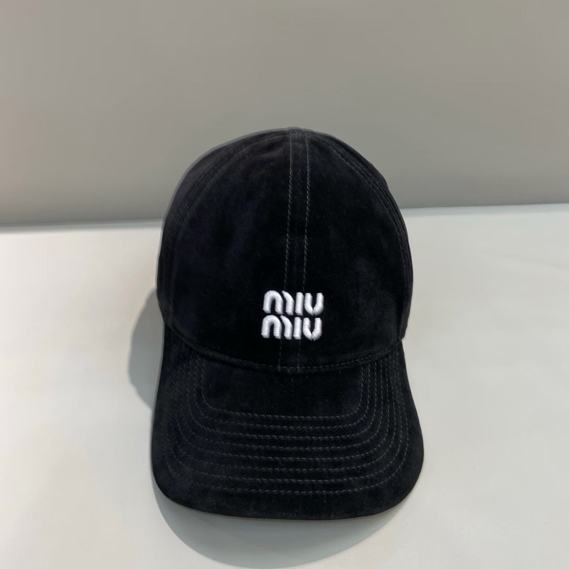 MIUMIU秋天絲絨捧球帽 黑色 S M L-3