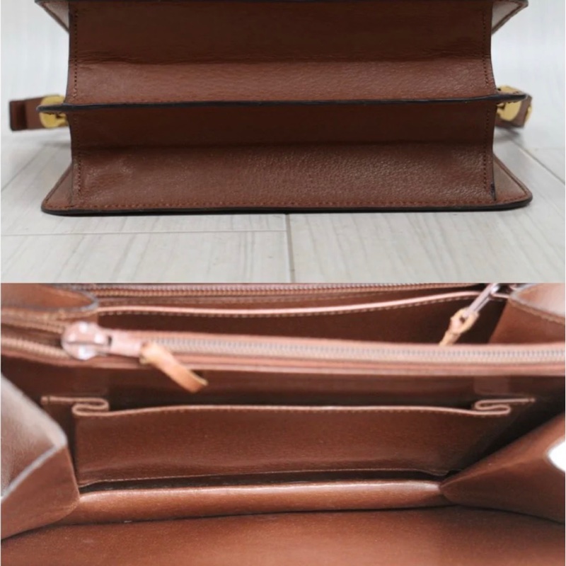 「JL精品代購」9新 LV 老花紅皮 豎金扣風琴單肩包-7