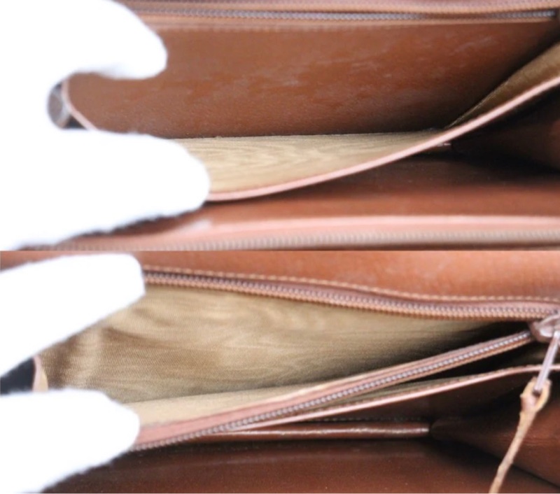 「JL精品代購」9新 LV 老花紅皮 豎金扣風琴單肩包-11