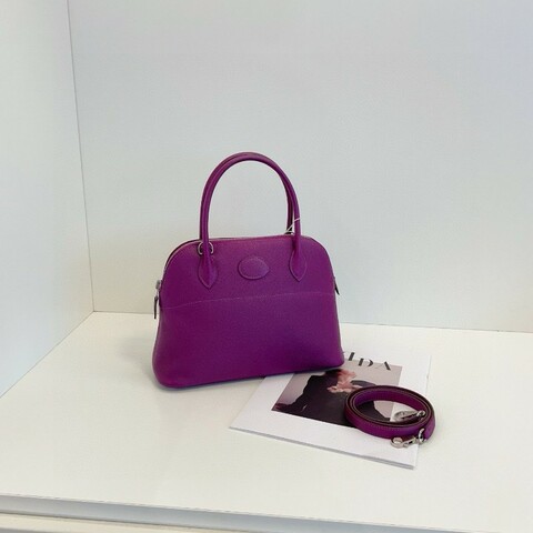 Hermes 愛馬仕 保龄 bolide 27 海葵紫銀扣  手提包肩背包