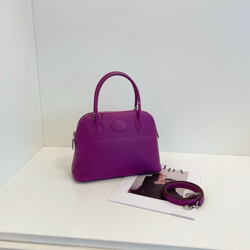 Hermes 愛馬仕 保龄 bolide 27 海葵紫銀扣  手提包肩背包-0