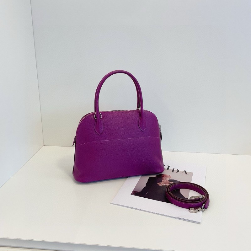 Hermes 愛馬仕 保龄 bolide 27 海葵紫銀扣  手提包肩背包-1