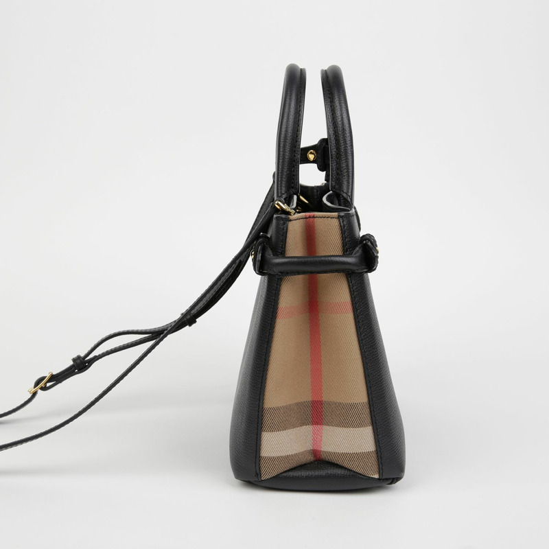 BURBERRY 格紋橫幅小號手提單肩包 4023700-3
