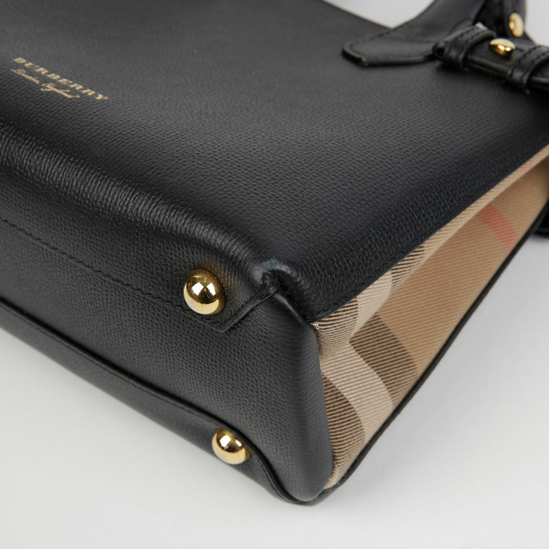 BURBERRY 格紋橫幅小號手提單肩包 4023700-6