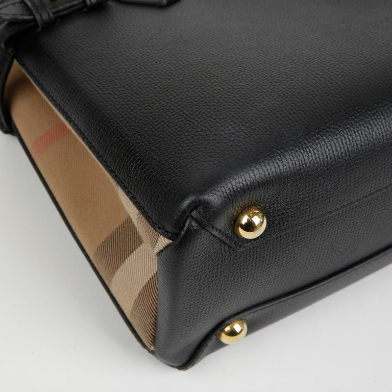 BURBERRY 格紋橫幅小號手提單肩包 4023700-7