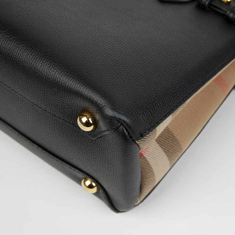 BURBERRY 格紋橫幅小號手提單肩包 4023700-8