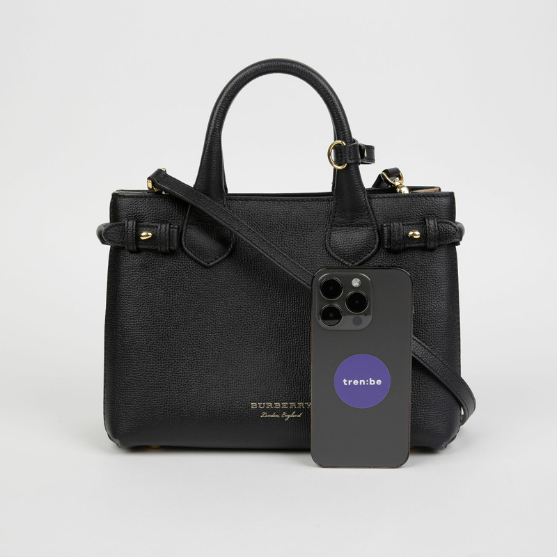 BURBERRY 格紋橫幅小號手提單肩包 4023700-9