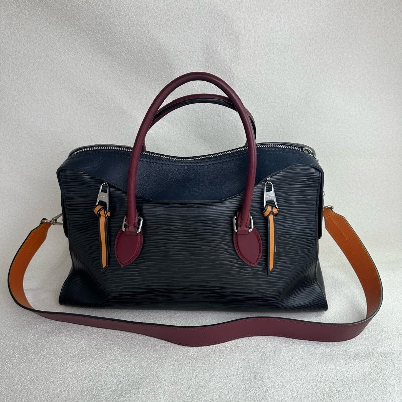 Louis Vuitton  LV新款TUILERIES EPI水波纹黑色拼色手袋  手提包肩背包-0