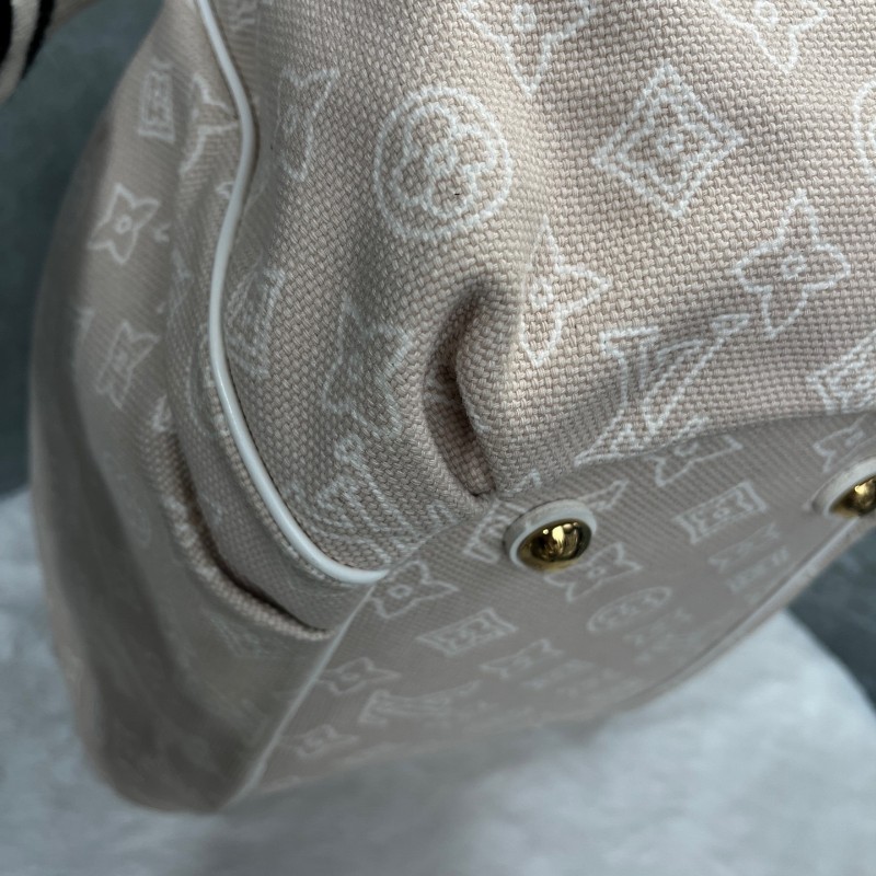 LV 路易威登 限量款 米拼白老花大號帆布子母托特包 手提包-12