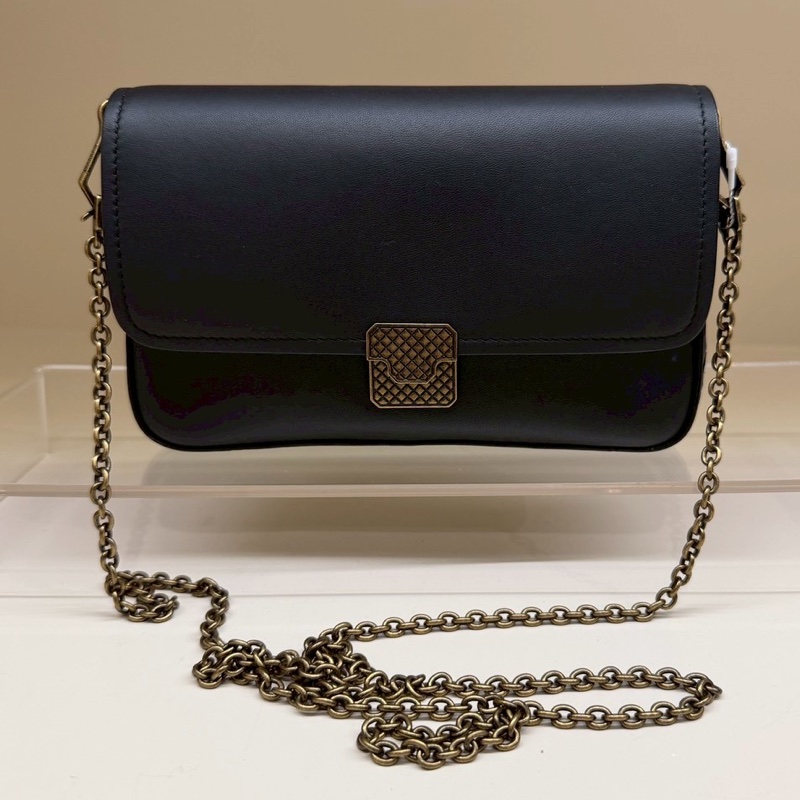 BV 黑色編織鏈條小包-0