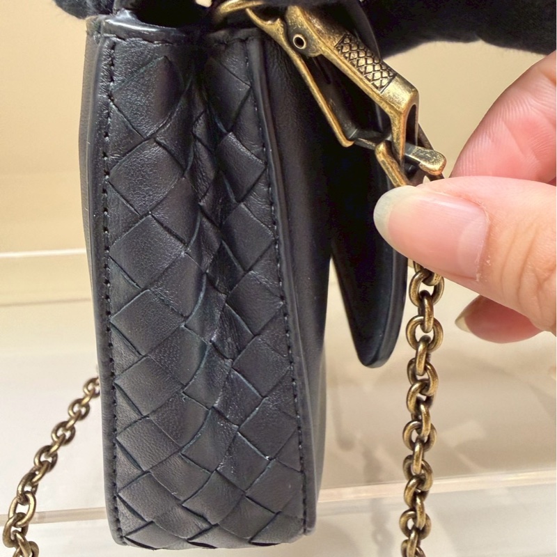 BV 黑色編織鏈條小包-5