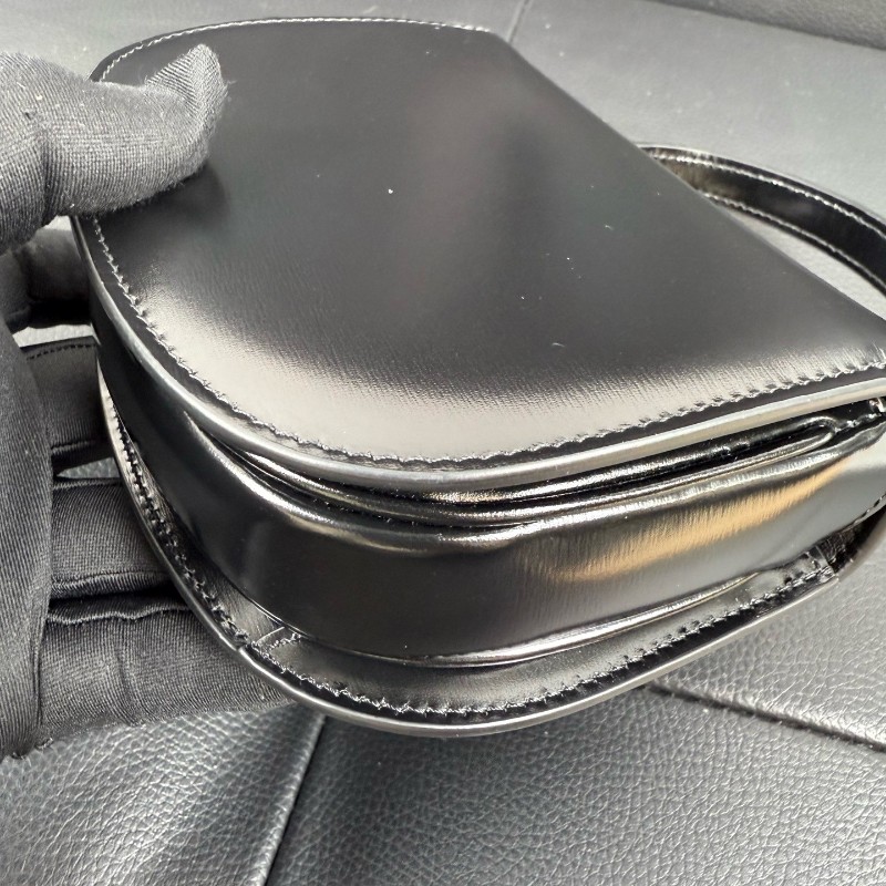 Celine BESACE TRIOMPHE迷你亮泽牛皮革手袋 黑色凱旋門手提包肩背包-10