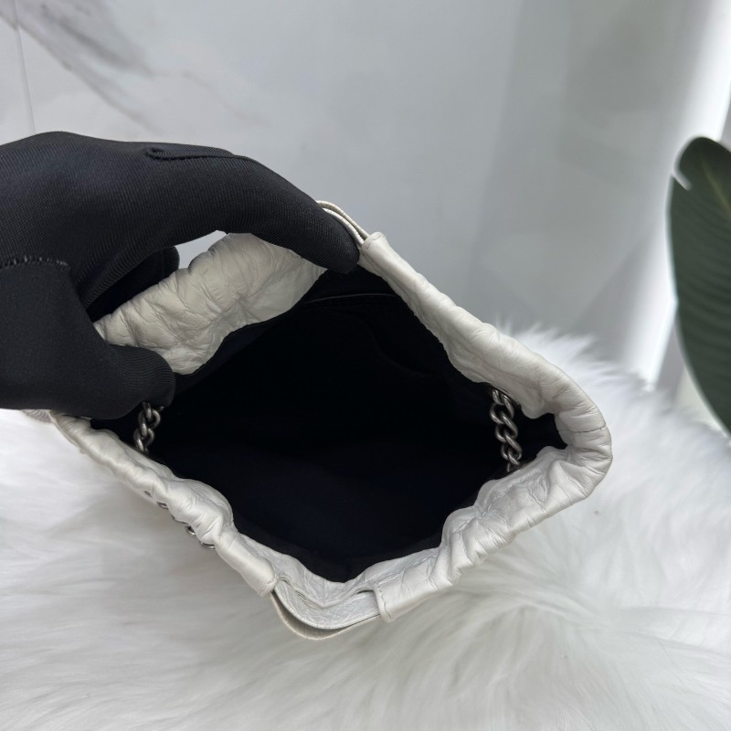 Balenciaga 巴黎世家白色小號垃圾袋 肩背包-8