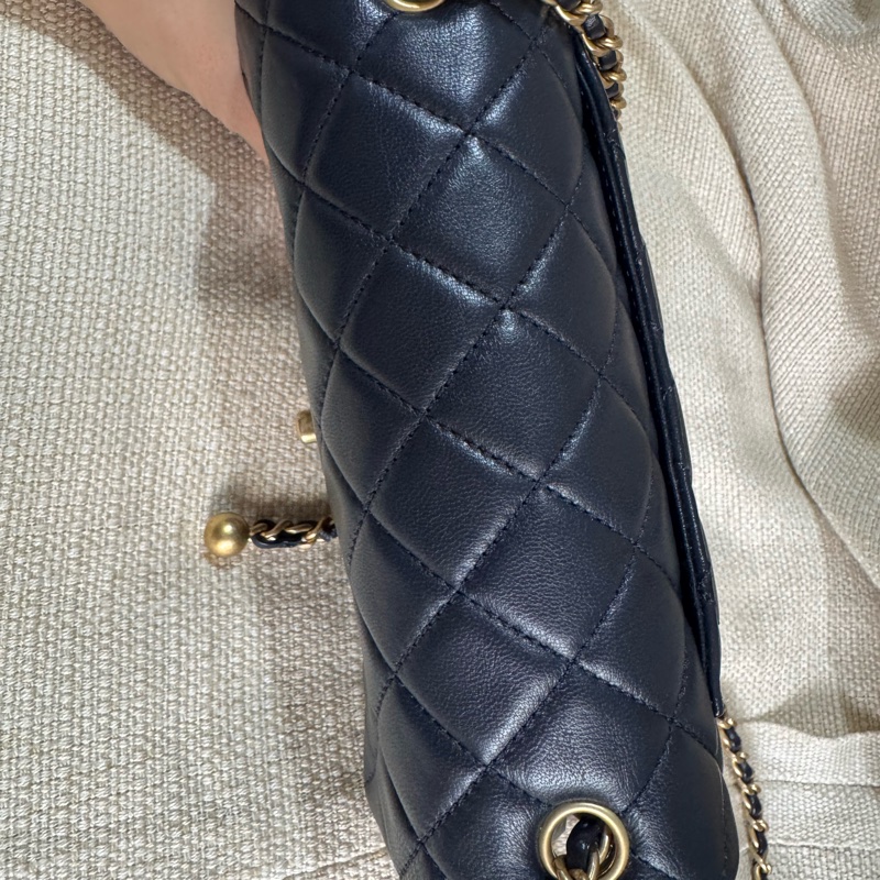 小巴黎二手名牌真品chanel mini coco 金球 狀況好 ㄧ包難求 午夜藍-11