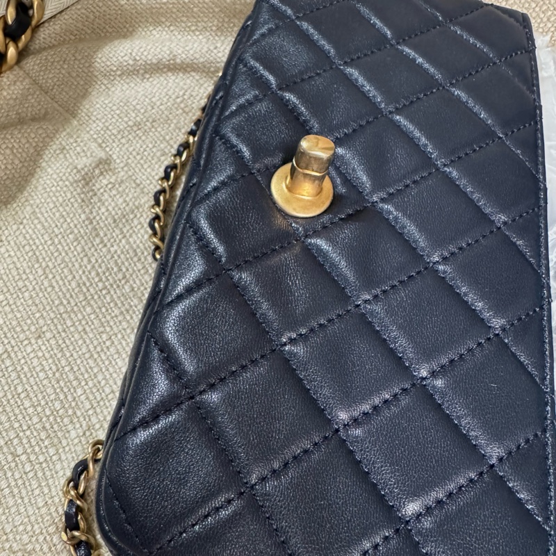 小巴黎二手名牌真品chanel mini coco 金球 狀況好 ㄧ包難求 午夜藍-12