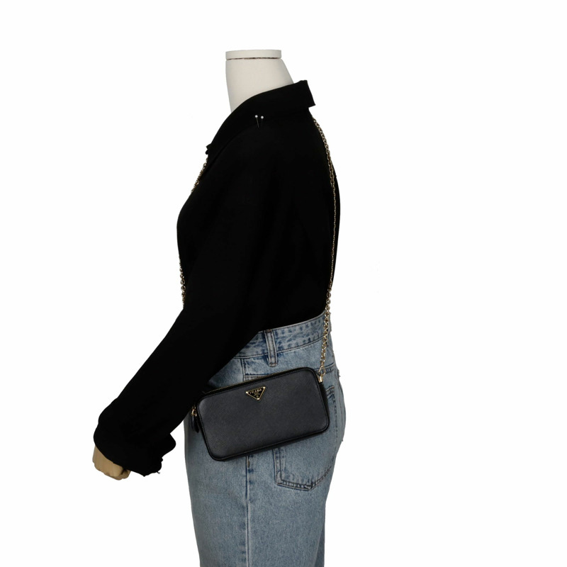 PRADA 1BP024 雙拉鍊 WOC 單肩斜背包-9