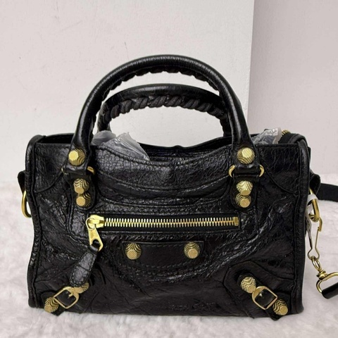 Balenciaga mini24公分經典機車包 黑色