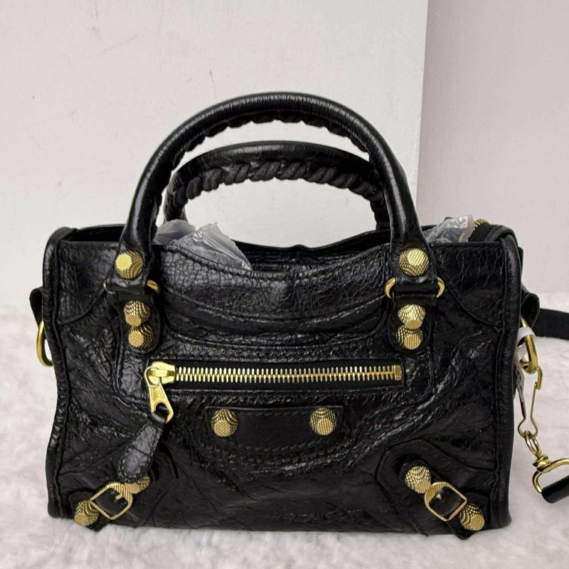 Balenciaga mini24公分經典機車包 黑色-5