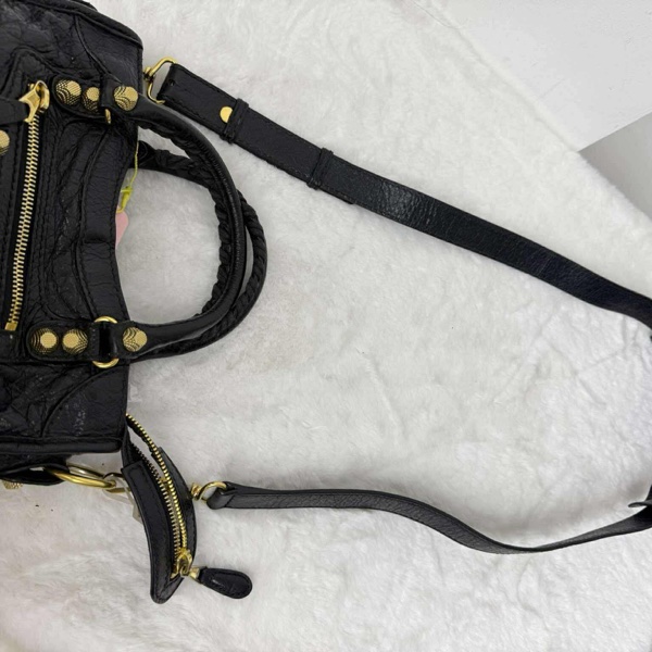 Balenciaga mini24公分經典機車包 黑色-10