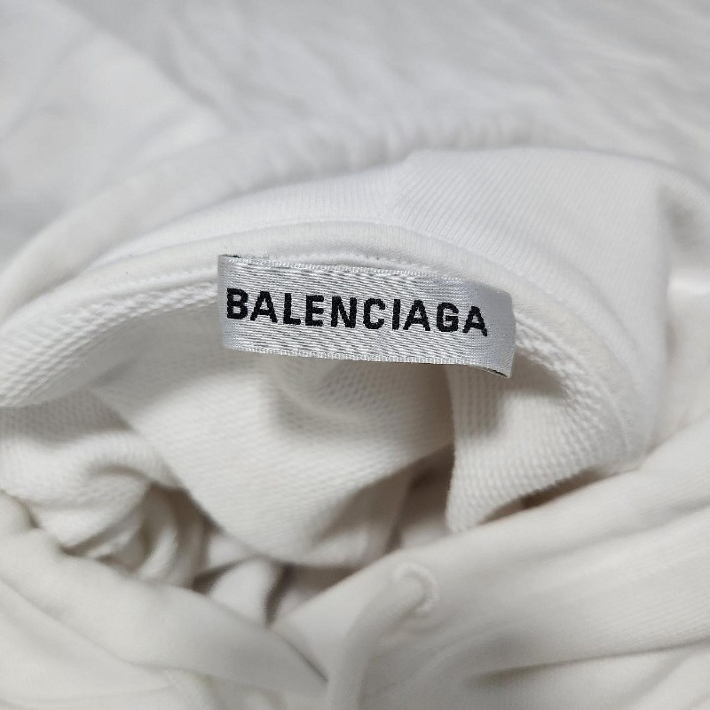 巴黎世家BALENCIAGA 經典鎖頭白色帽T-3