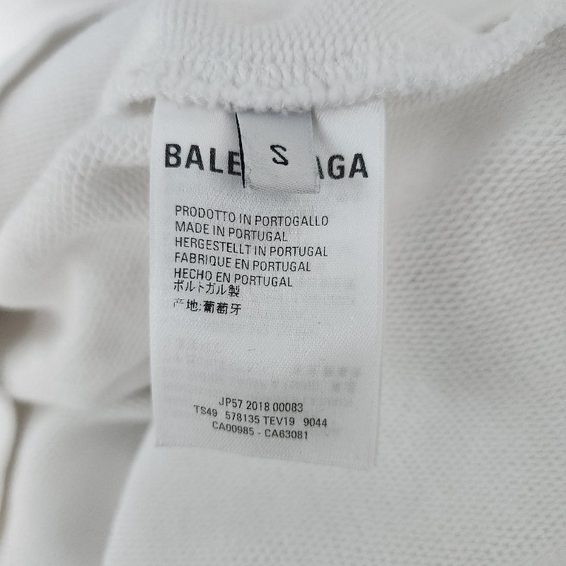 巴黎世家BALENCIAGA 經典鎖頭白色帽T-4