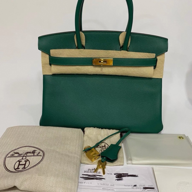 Hermes birkin 30 A刻 17年 ep 孔雀綠-0